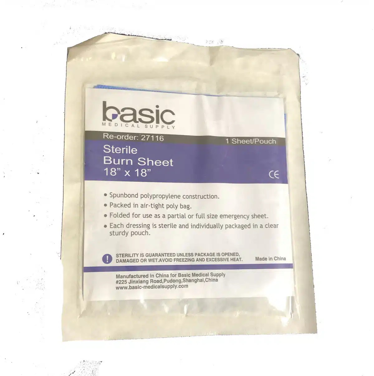 Sterile Burn Dressing &ndash; 18 inch by 18 inch (Bulk Case of 25)